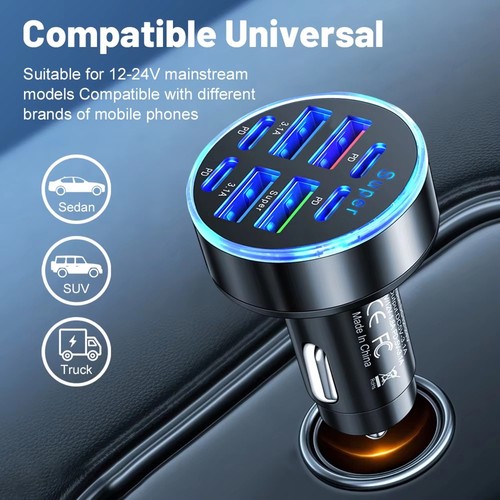 Caricabatterie auto usb 100w - caricabatterie, 8