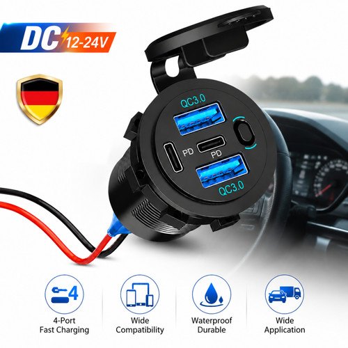 12v 90w usb porte presa - usb,